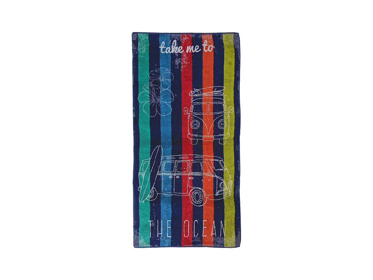 Drap de plage 75x150 cm pur coton collection VAN multicolore