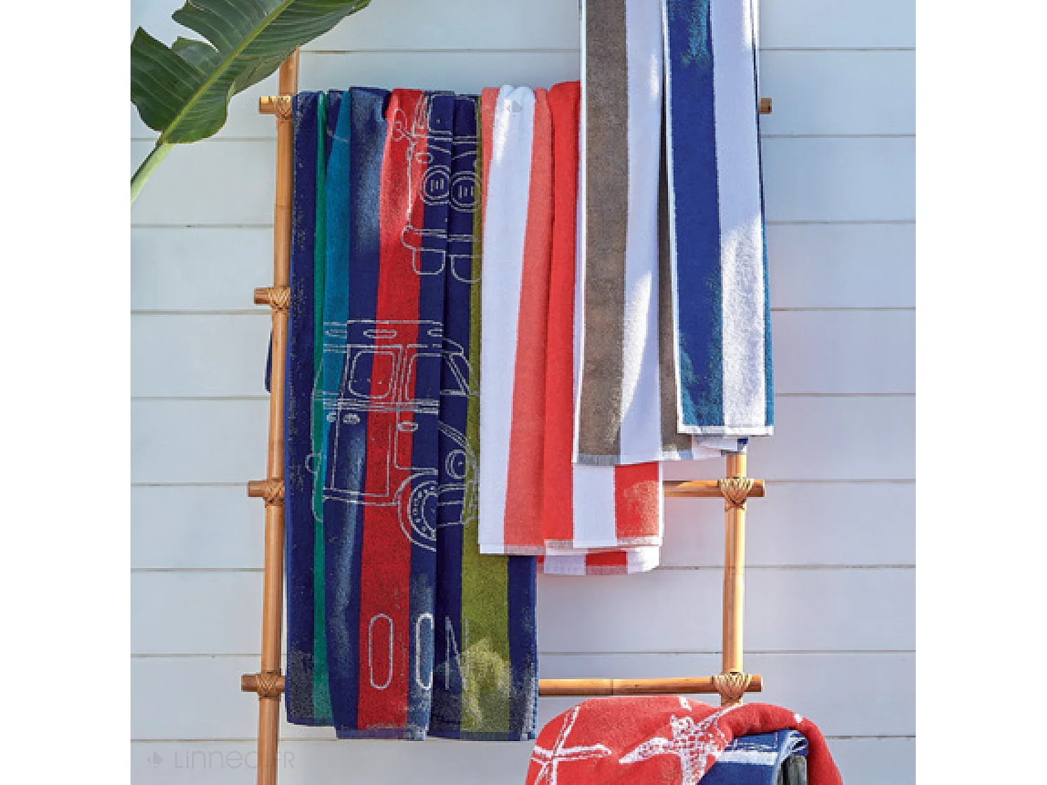 Drap de plage 75x150 cm pur coton collection VAN multicolore