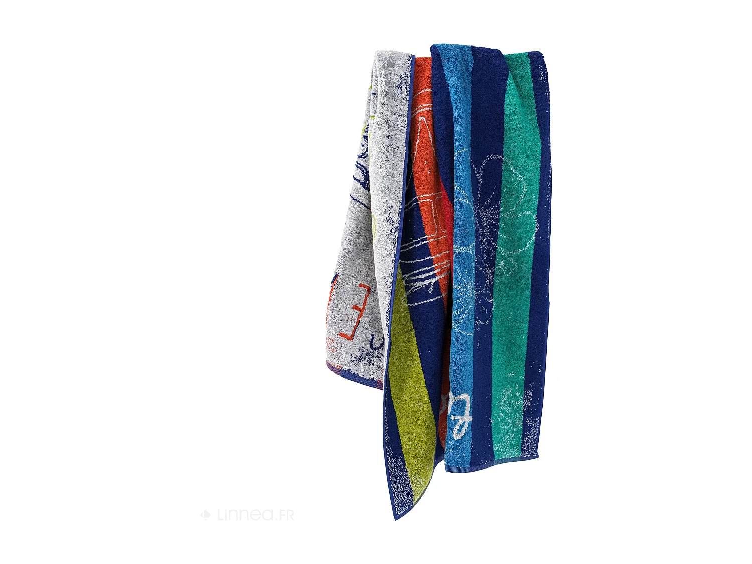Drap de plage 75x150 cm pur coton collection VAN multicolore