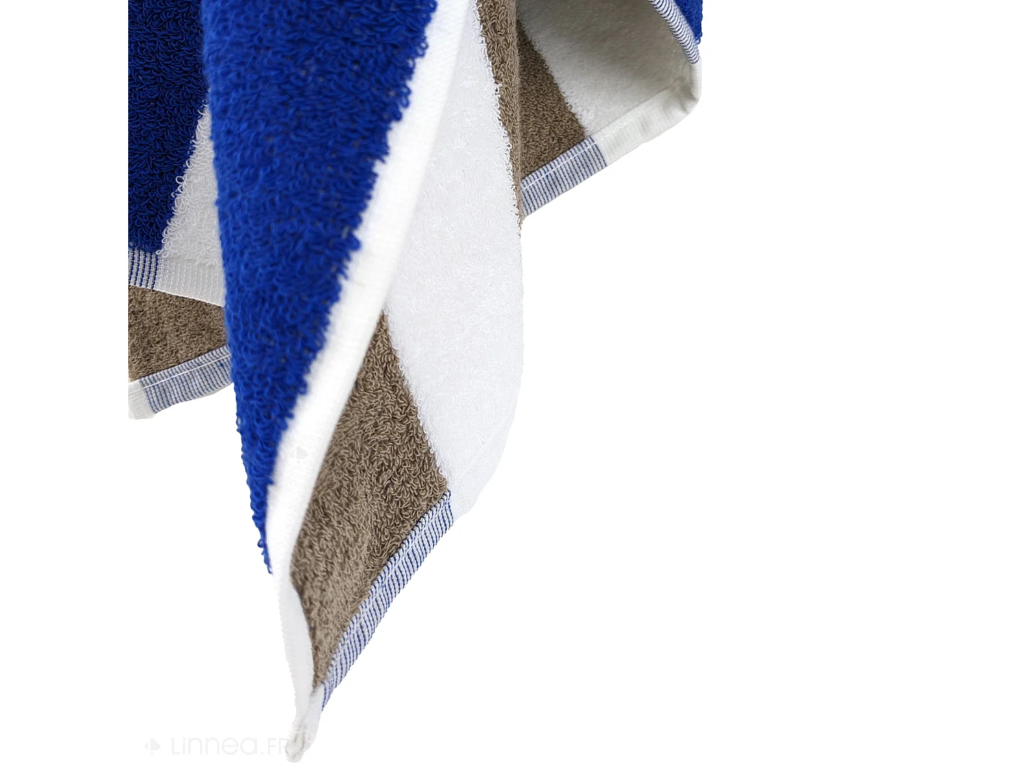 Drap de plage à rayures 75x150 cm coton collection ELBE bleu