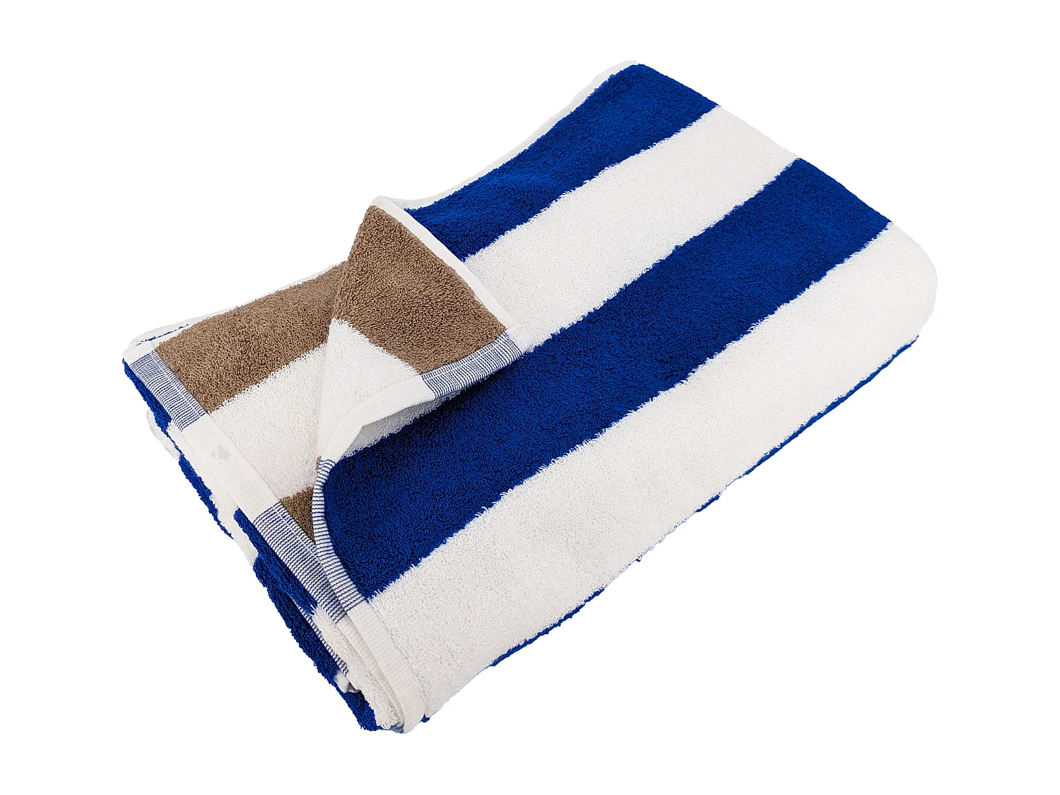 Drap de plage à rayures 75x150 cm coton collection ELBE bleu