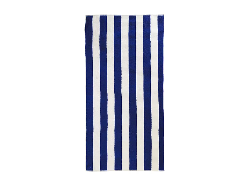 Drap de plage à rayures 75x150 cm coton collection ELBE bleu