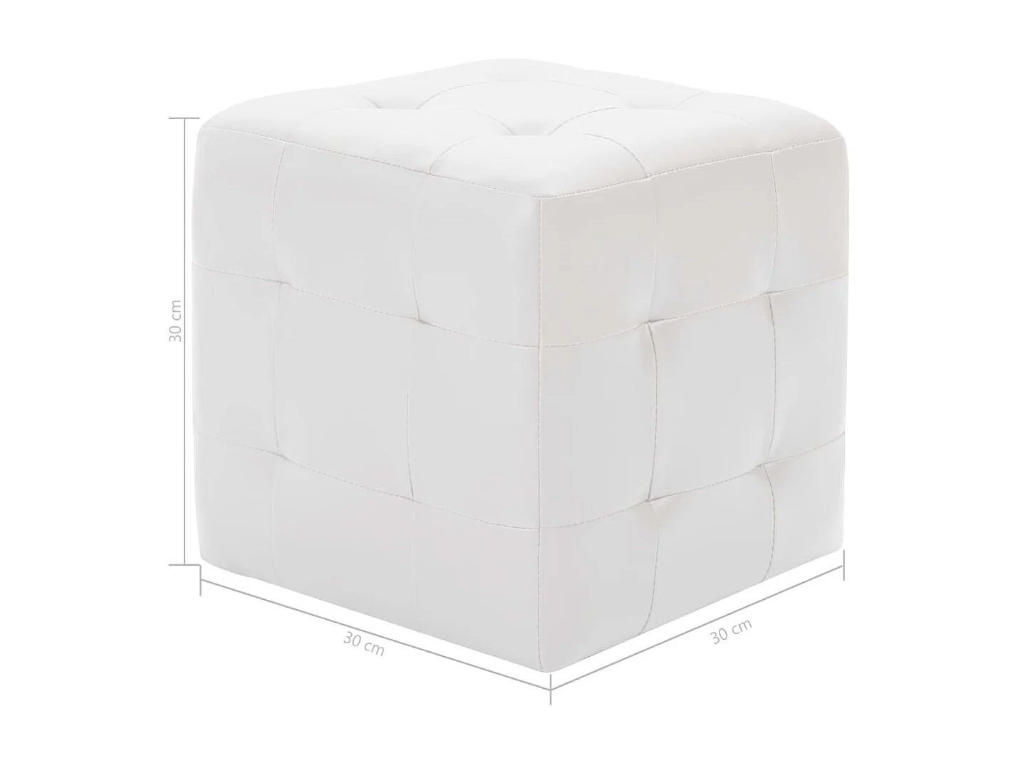 Pouf 2 pz Bianco 30x30x30 cm in Similpelle