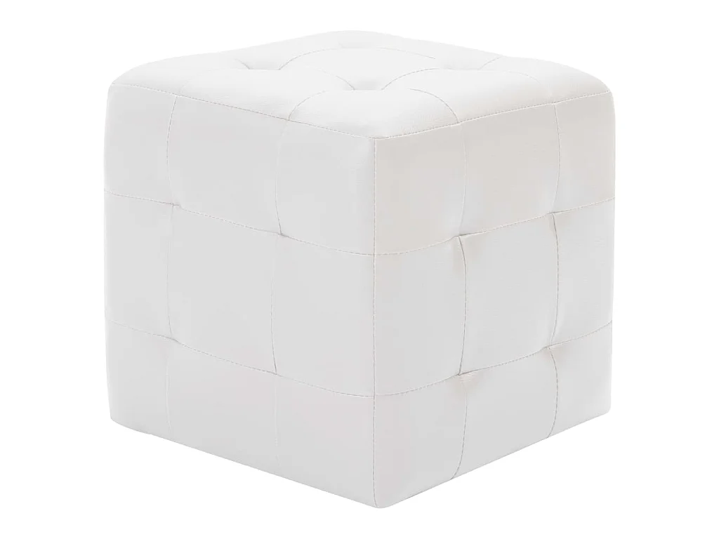 Poufs 2 pcs Blanc 30 x 30 x 30 cm Similicuir