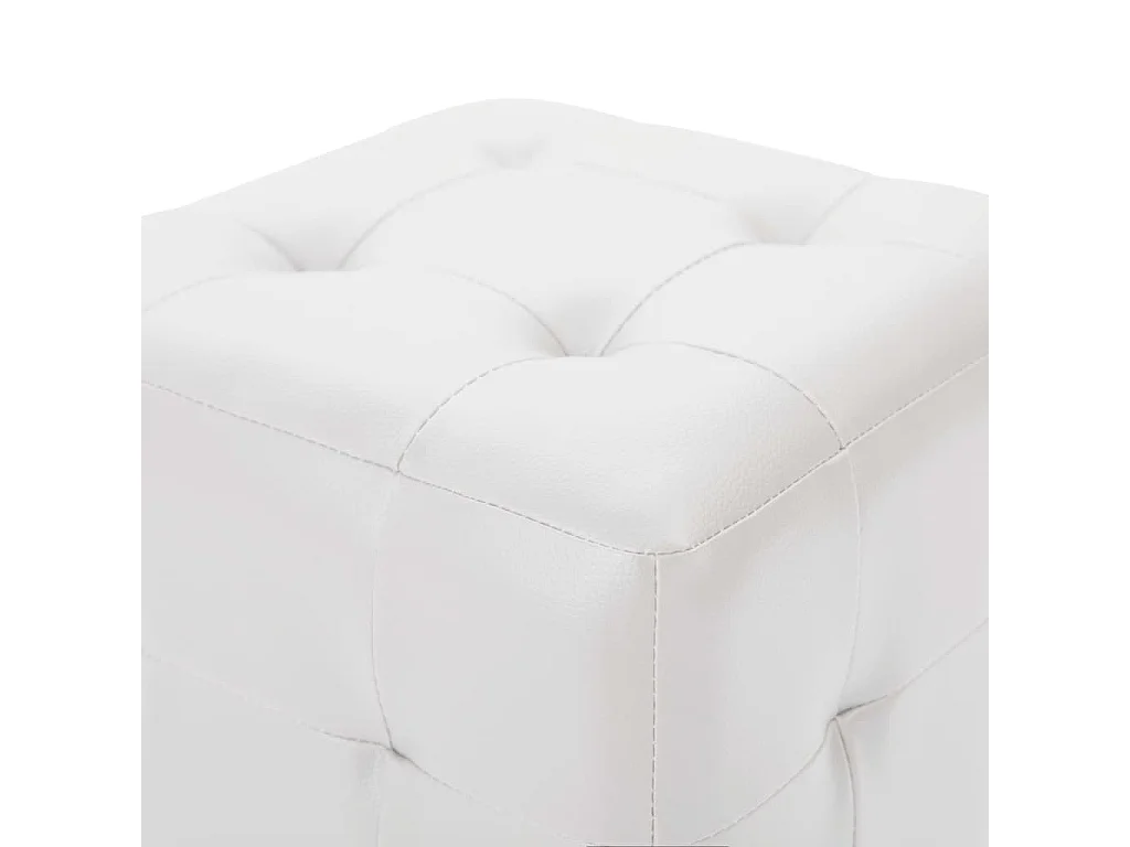 Poufs 2 pcs Blanc 30 x 30 x 30 cm Similicuir