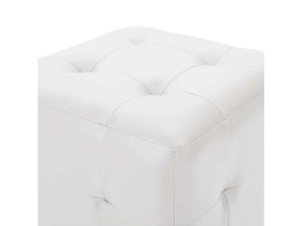 Poufs 2 pcs Blanc 30 x 30 x 30 cm Similicuir