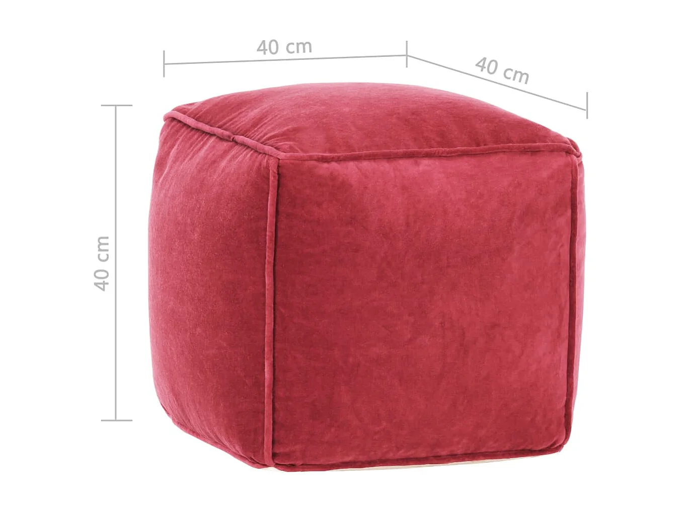 Pouf Velours de coton 40x40x40 cm rose