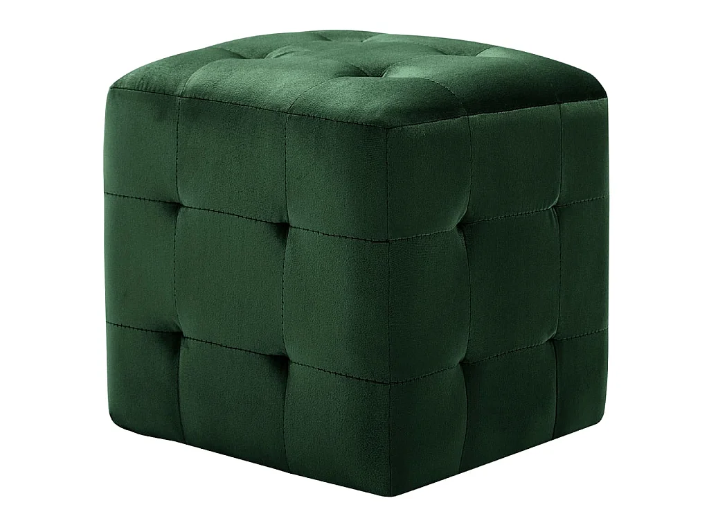 2 pcs Poufs Vert 30 x 30 x 30 cm Tissu velours