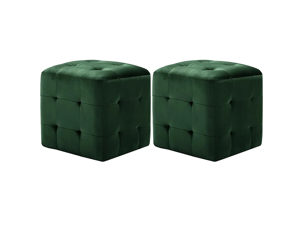 2 pcs Poufs Vert 30 x 30 x 30 cm Tissu velours