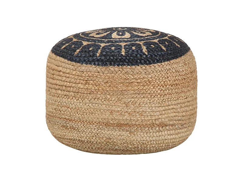 Pouf Lavorato a Mano Blu 45x30 cm in Juta