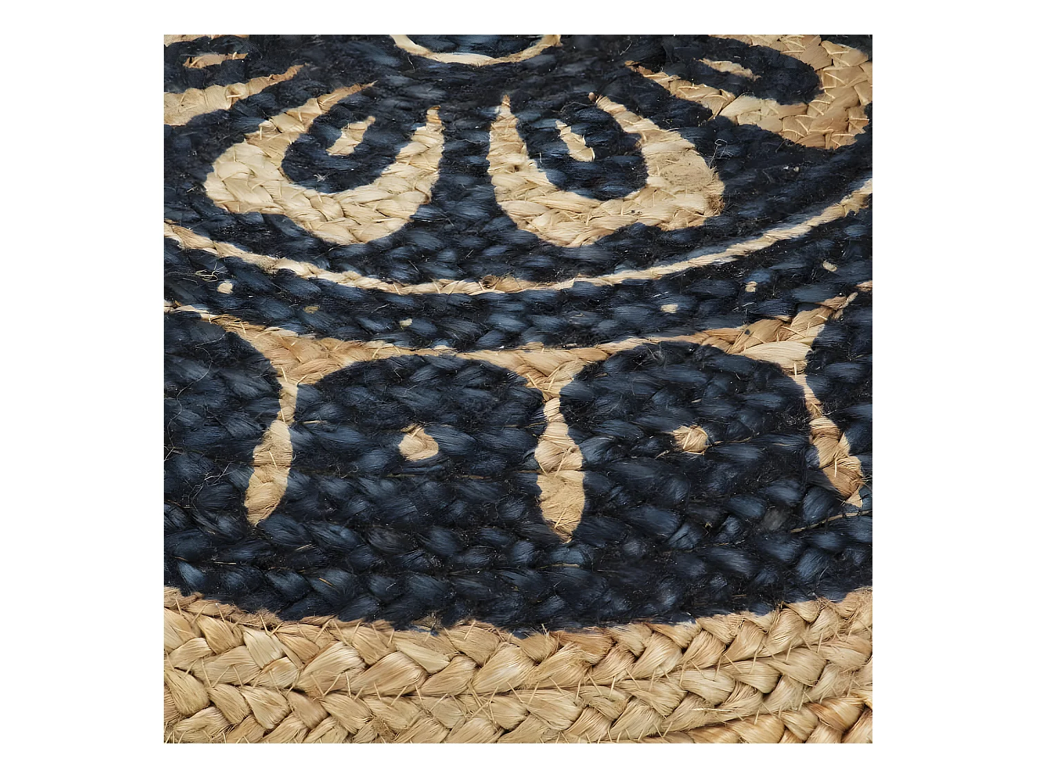 Puf hecho a mano azul 45x30 cm yute