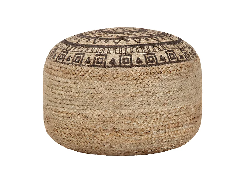 Handgefertigter Sitzpuff Braun 45 x 30 cm Jute