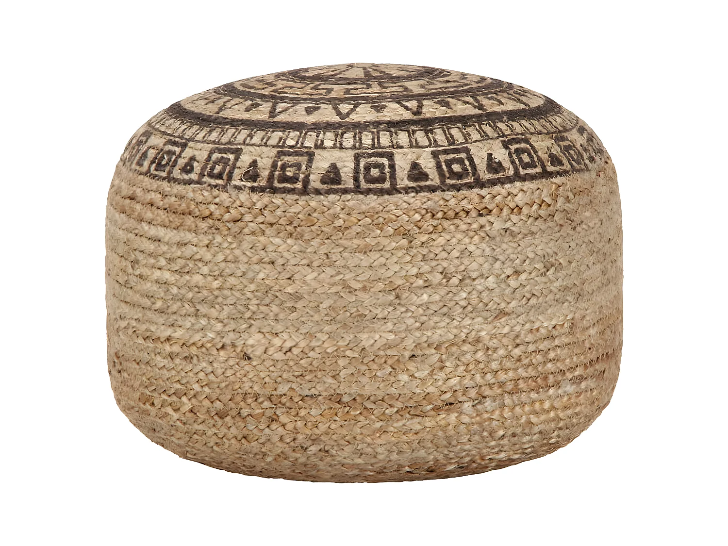 Handgefertigter Sitzpuff Braun 45 x 30 cm Jute