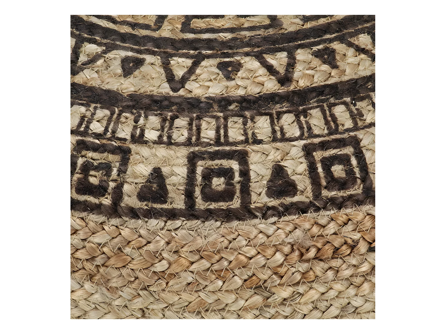 Puf tejido a mano marrón 45x30 cm yute