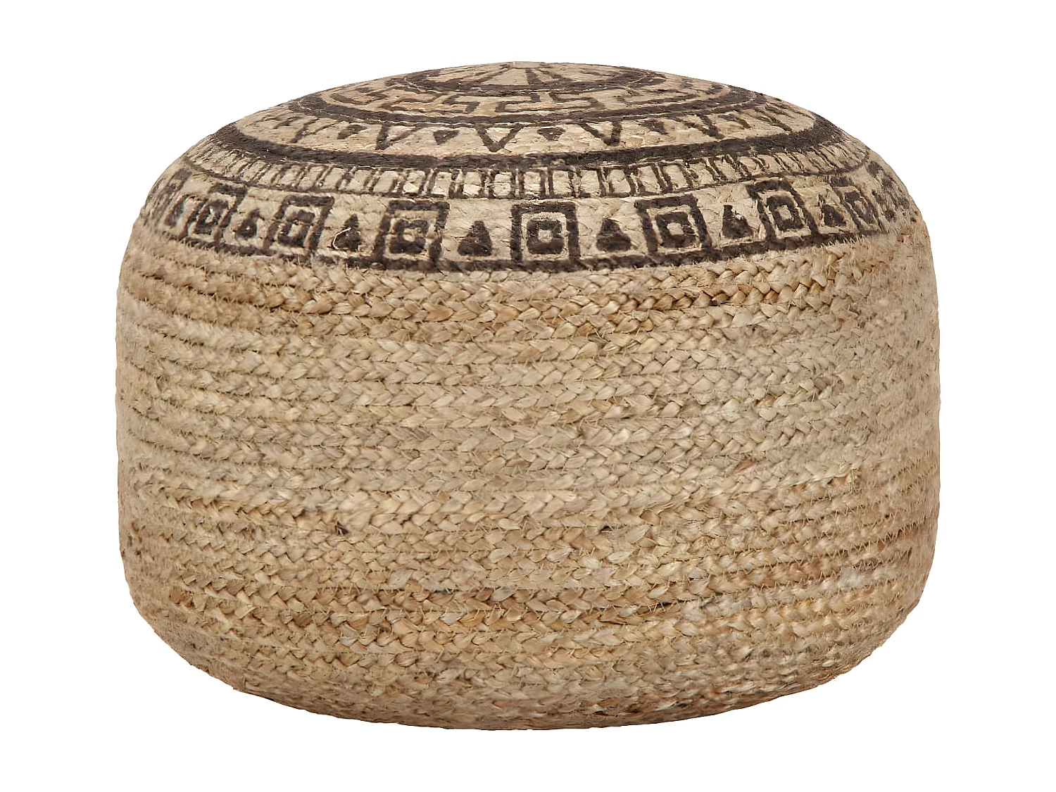 Poef handgemaakt 45x30 cm jute bruin