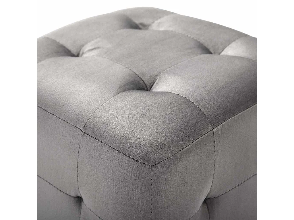 2 pcs Poufs Gris 30 x 30 x 30 cm Tissu velours