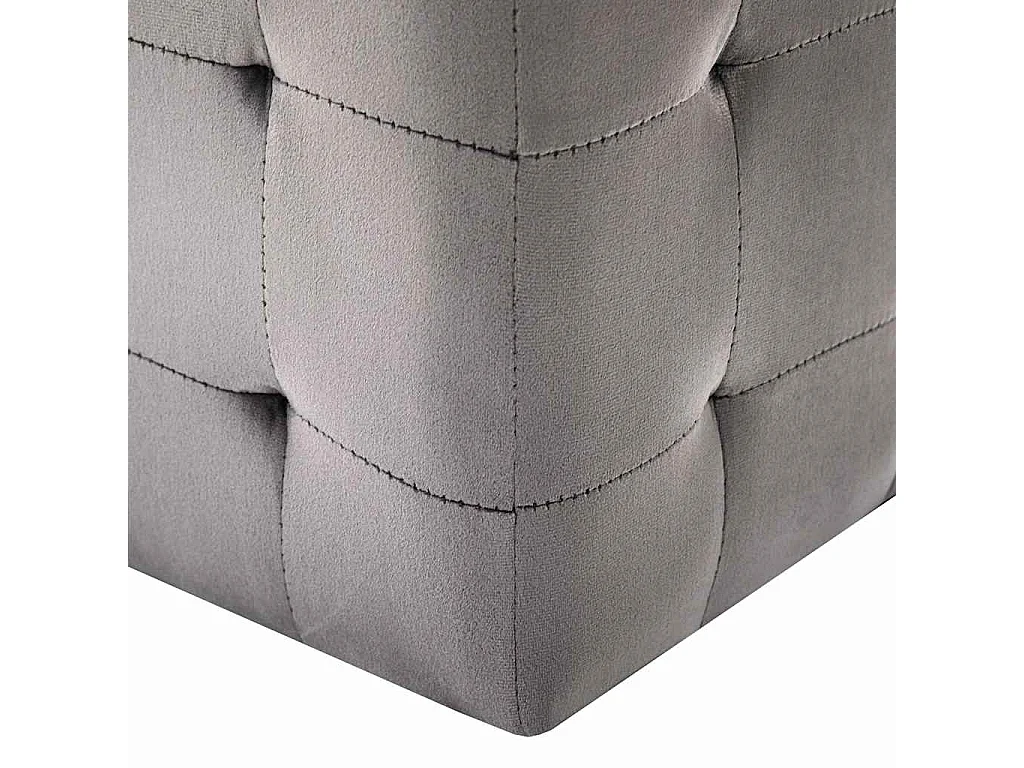 2 pcs Poufs Gris 30 x 30 x 30 cm Tissu velours