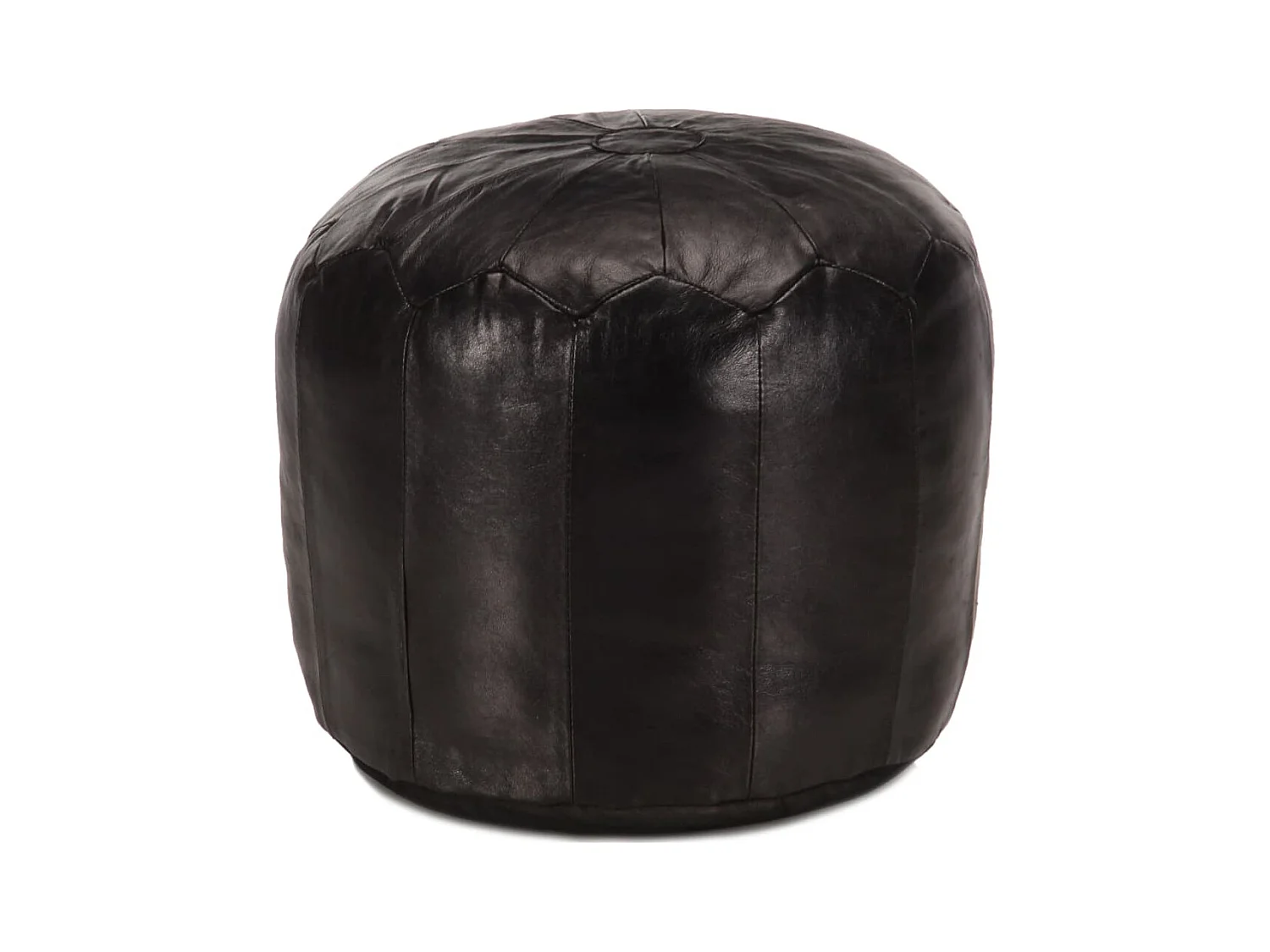 Pouf Schwarz 40 x 35 cm Echtes Ziegenleder