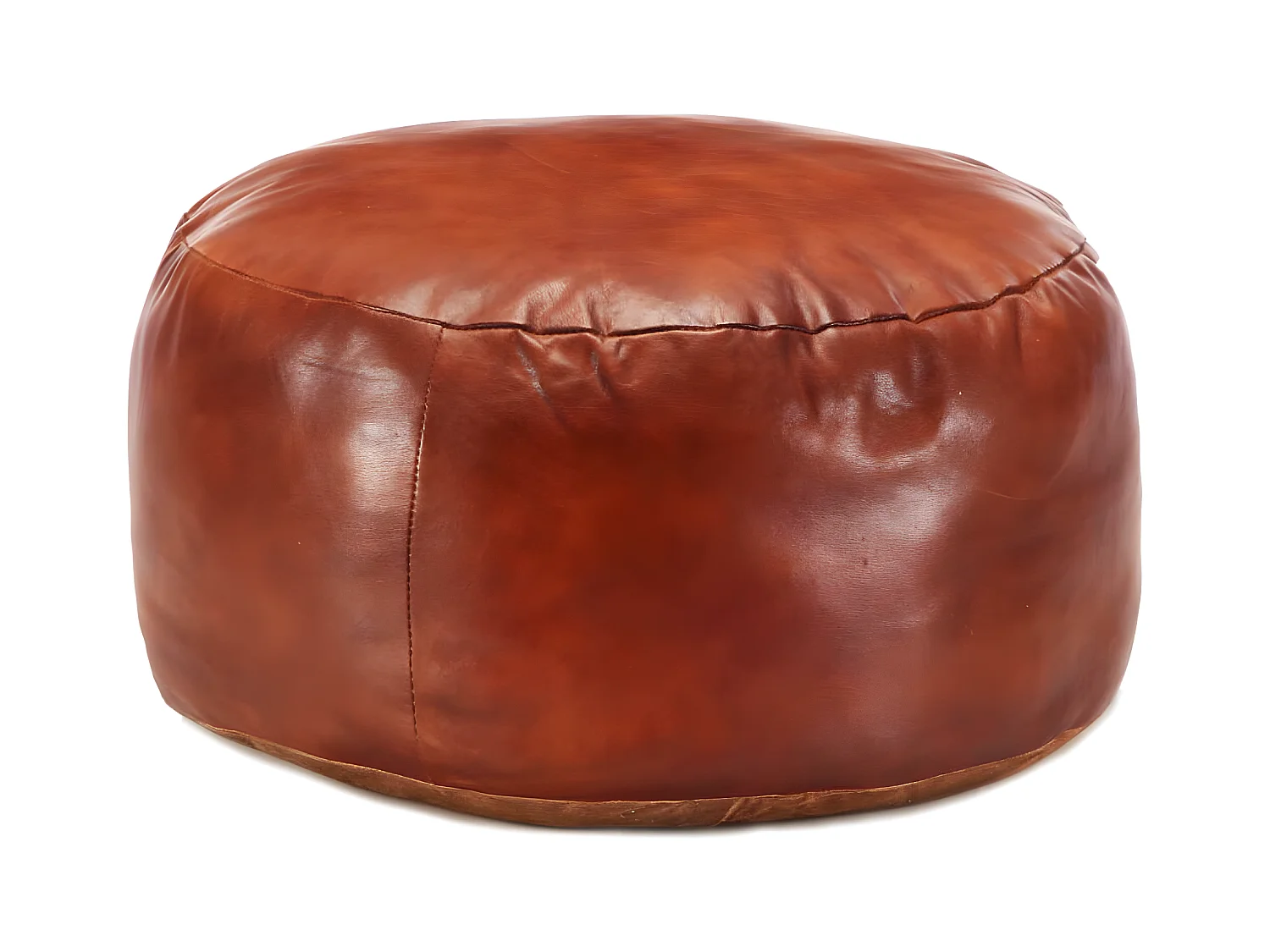Pouf 60 x 30 cm Brun roux Cuir véritable de chèvre