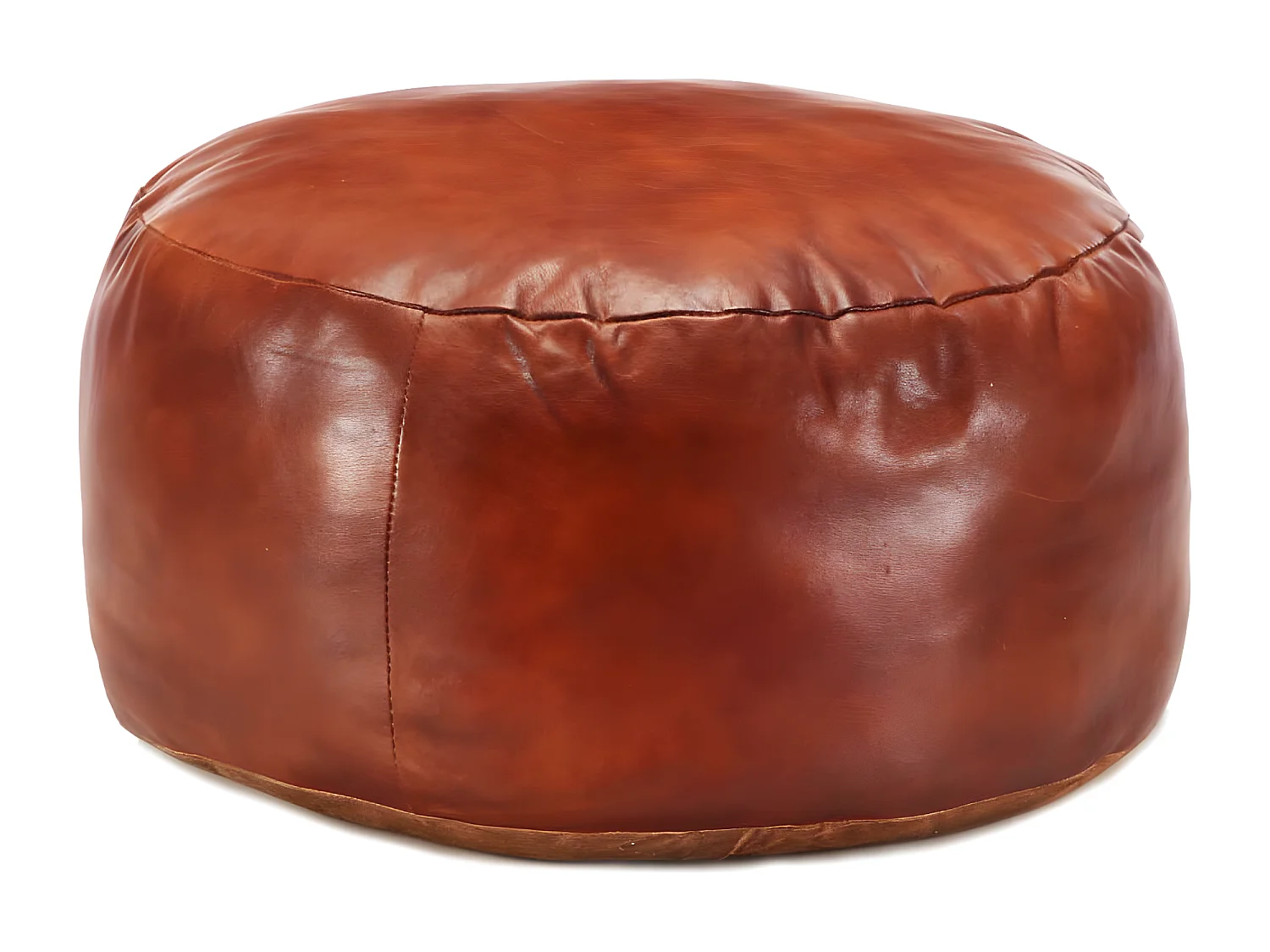 Pufe 60x30 cm couro de cabra genuíno bronze