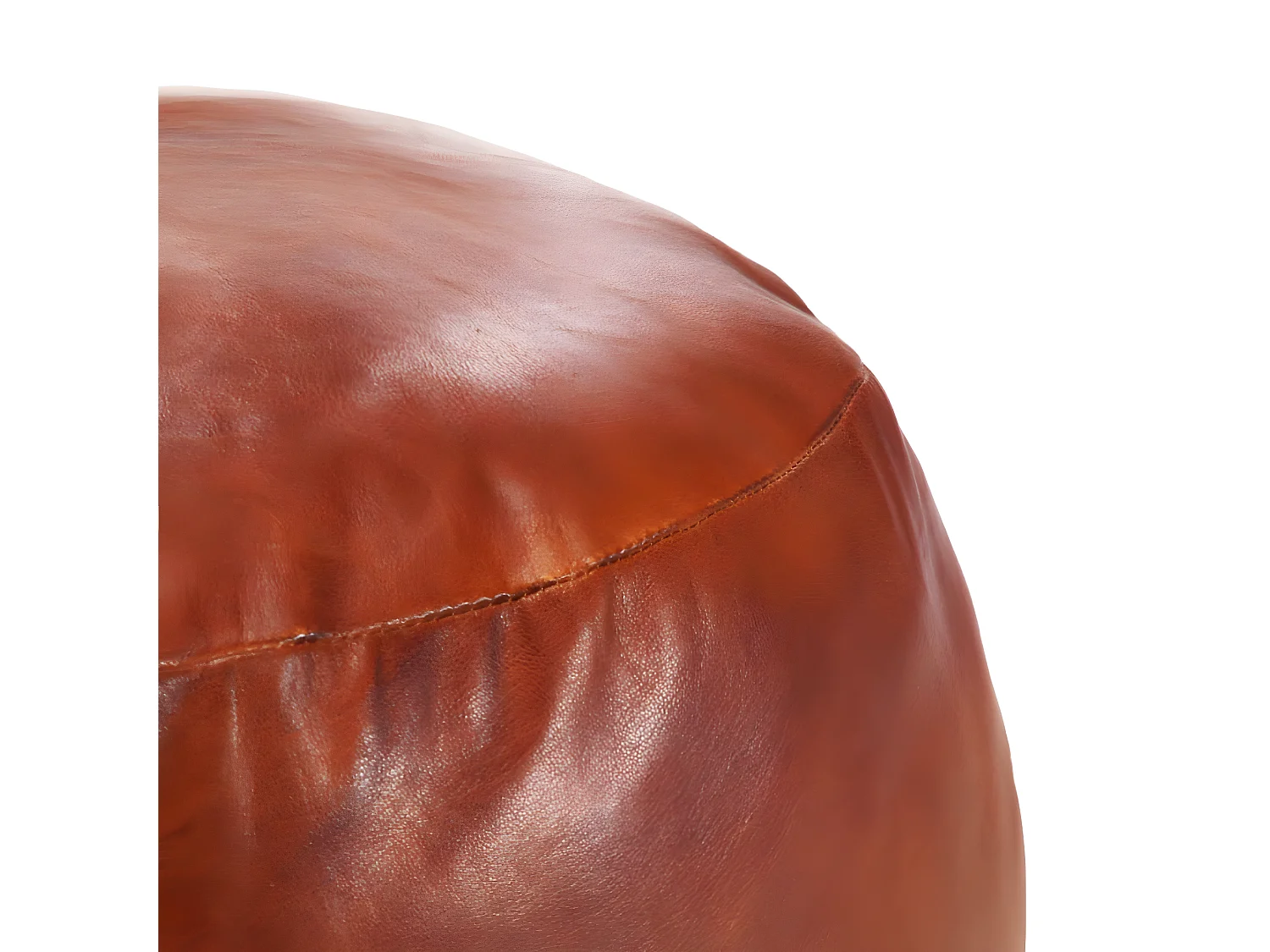 Pufe 60x30 cm couro de cabra genuíno bronze