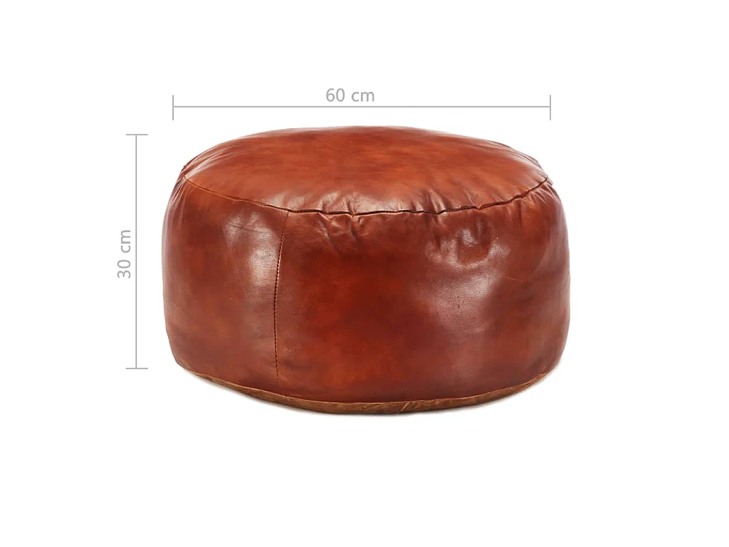Poef 60x30 cm echt geitenleer tan