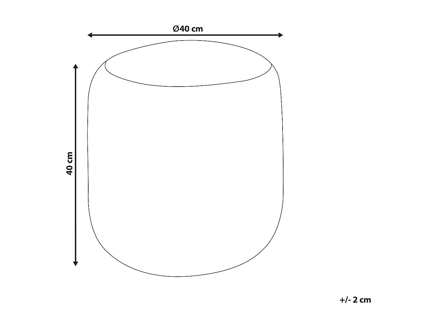 Pouf RESAFA Iuta Bianco Beige 40 cm 40 cm 40 cm