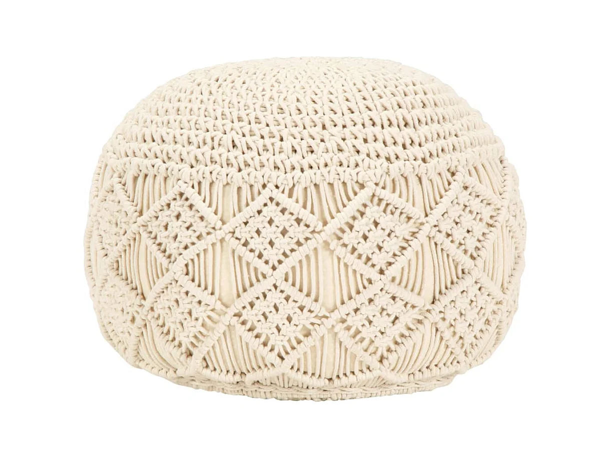 Pouf fait à la main en macramé 45 x 30 cm Coton