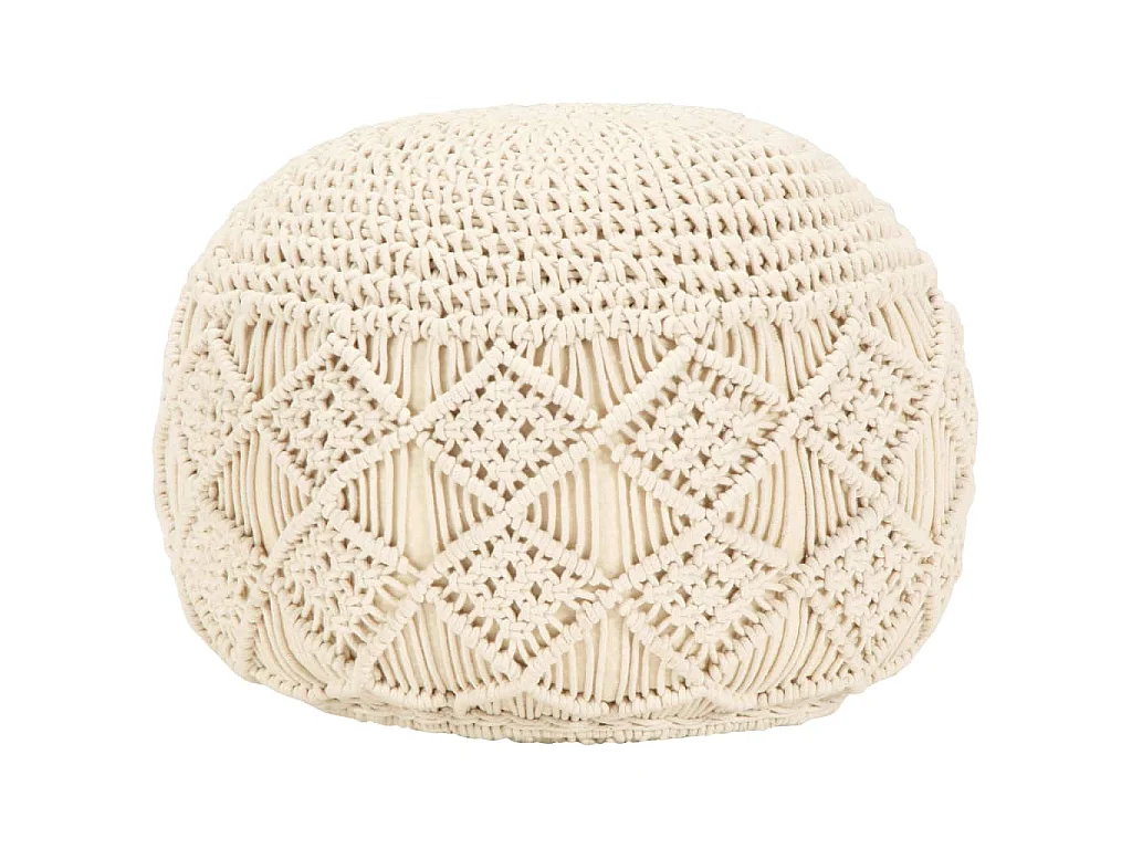 Makramee Sitzpuff Handgefertigt 45 x 30 cm Baumwolle