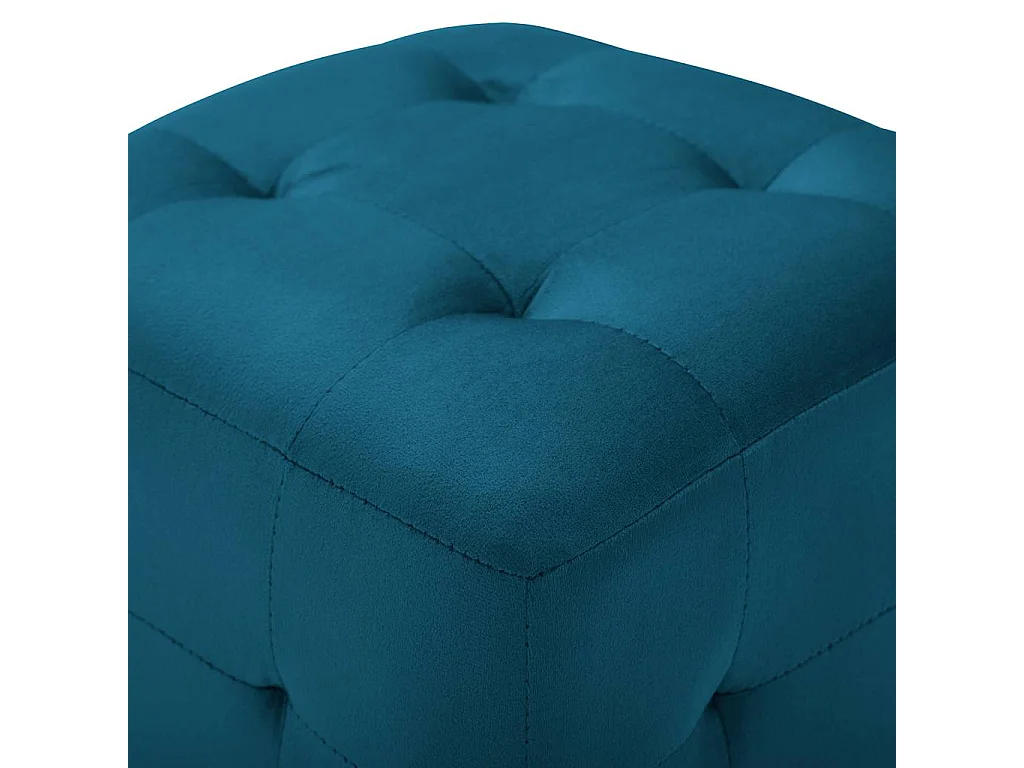 2 pcs Poufs Bleu 30 x 30 x 30 cm Tissu velours