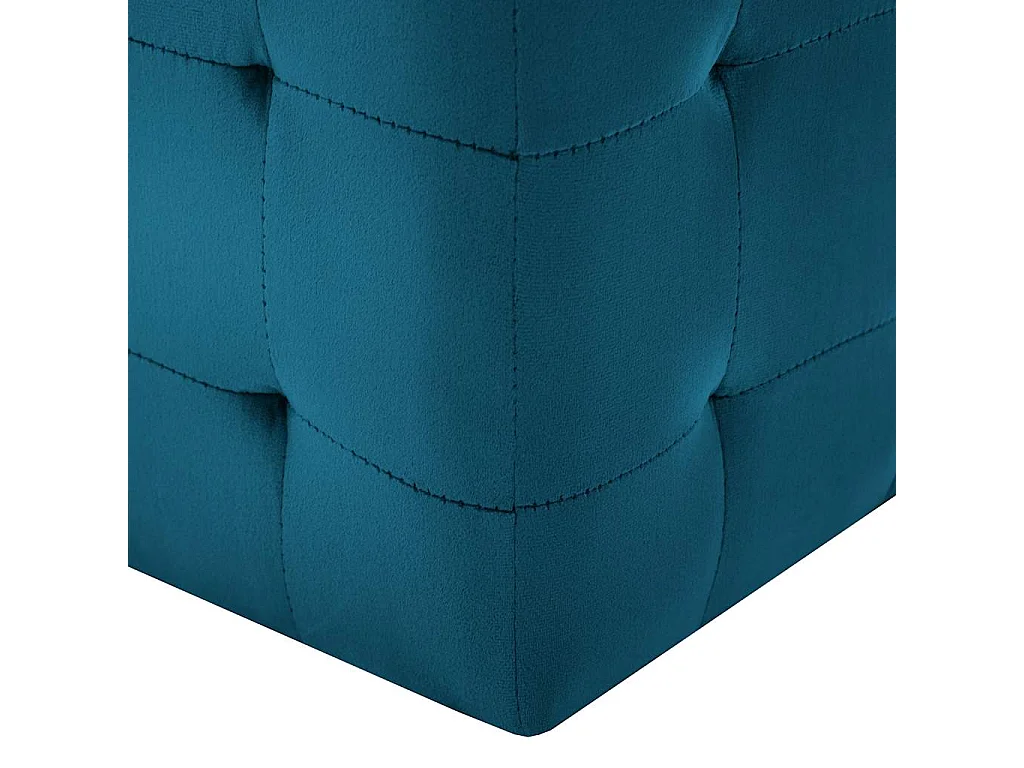 2 pcs Poufs Bleu 30 x 30 x 30 cm Tissu velours