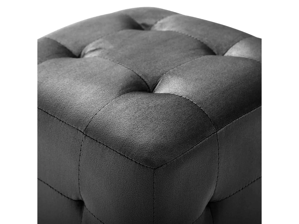2 pcs Poufs Noir 30 x 30 x 30 cm Tissu velours
