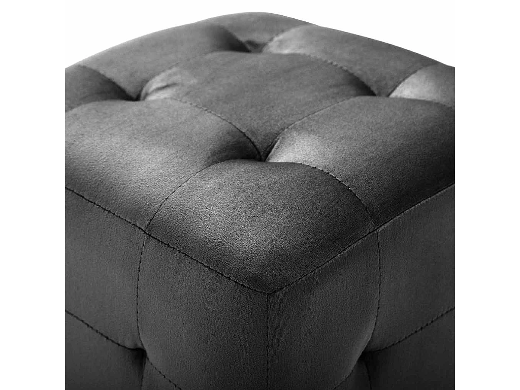 2 pcs Poufs Noir 30 x 30 x 30 cm Tissu velours