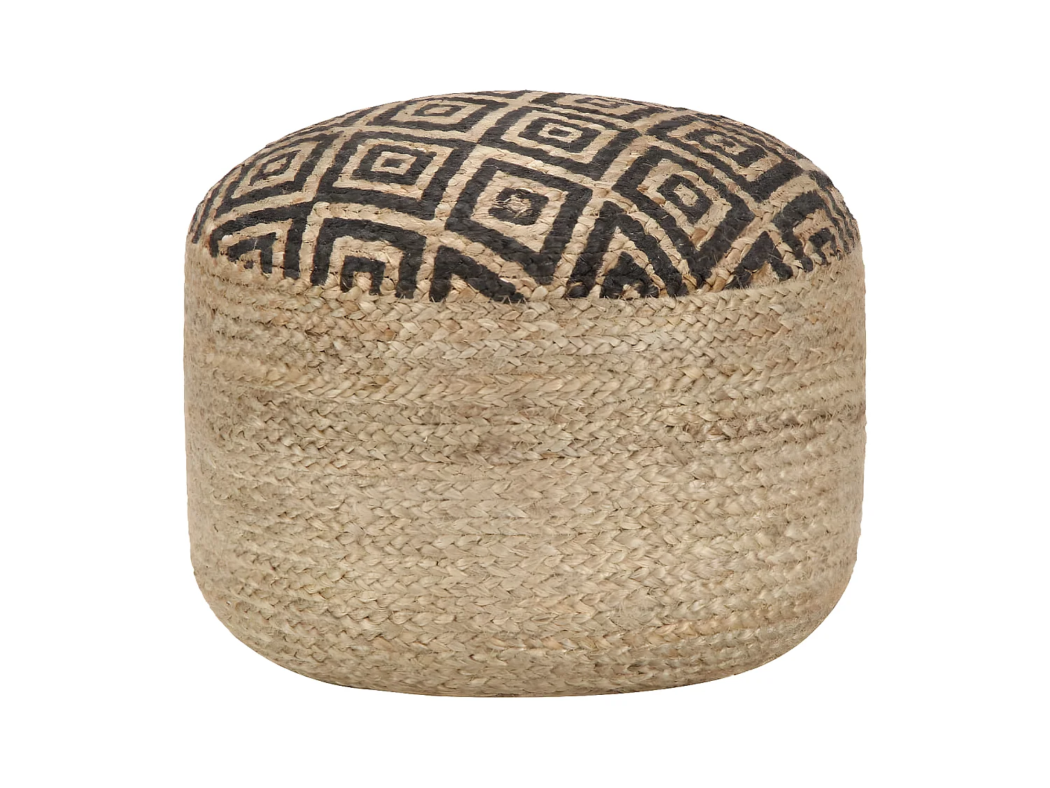 Pouf fait à la main Noir 45 x 30 cm Jute
