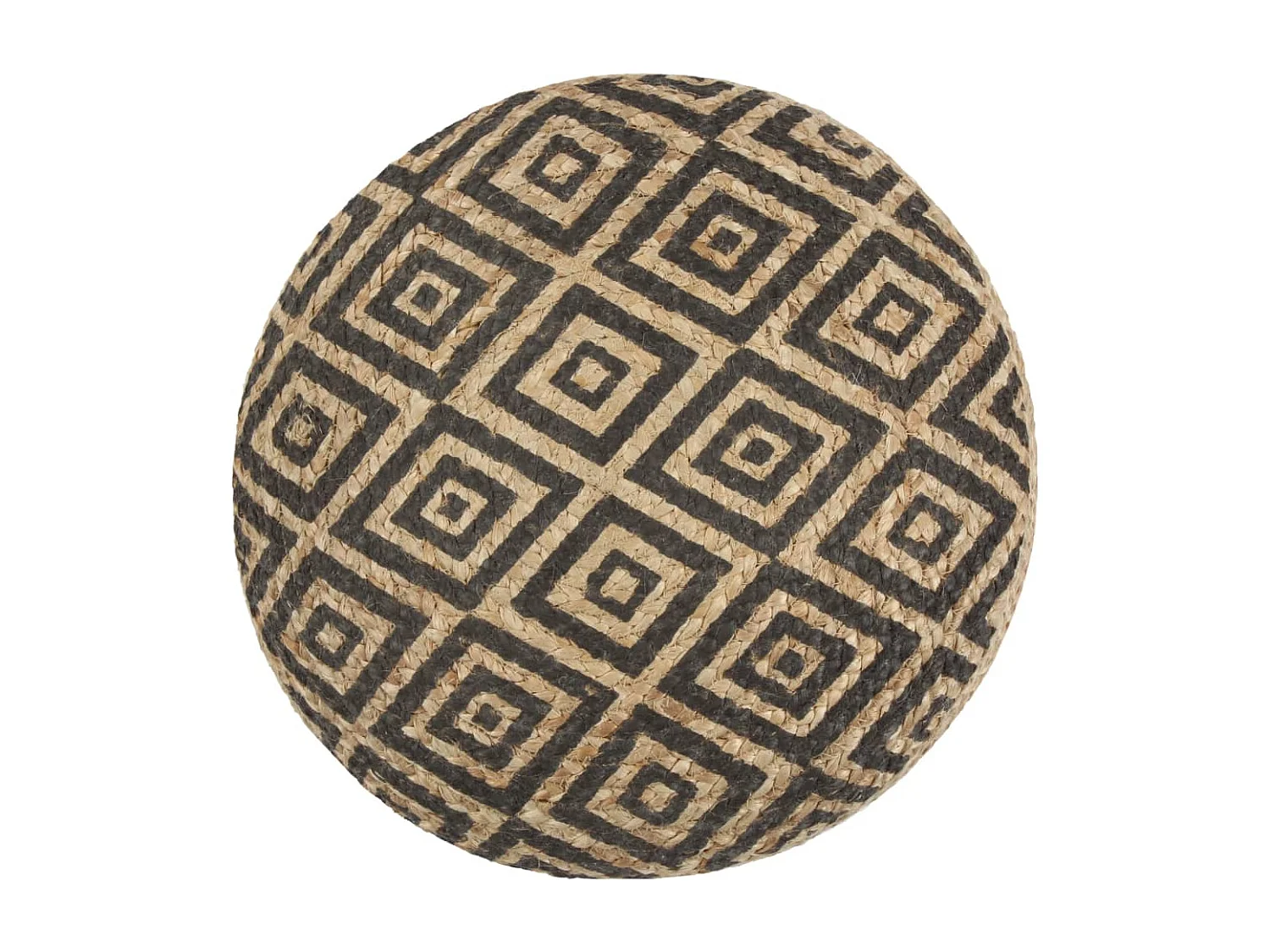Pouf fait à la main Noir 45 x 30 cm Jute