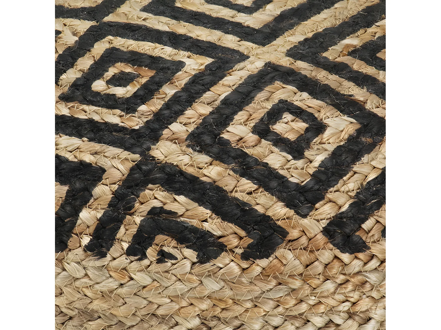 Pouf fait à la main Noir 45 x 30 cm Jute