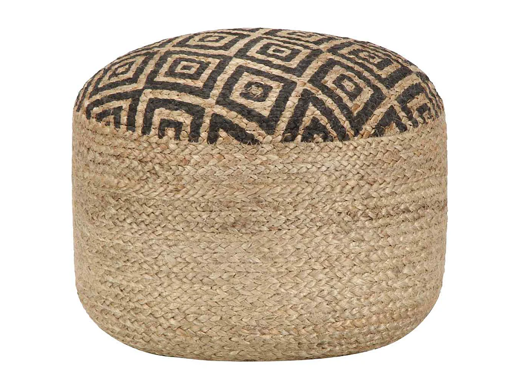 Pouf fait à la main Noir 45 x 30 cm Jute