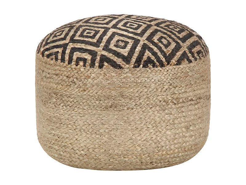 Pouf fait à la main Noir 45 x 30 cm Jute