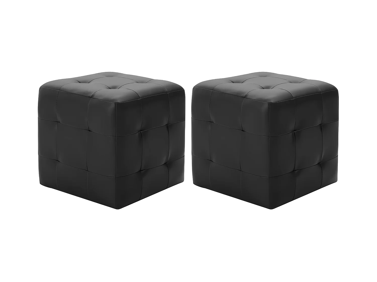 Poufs 2 pcs Noir 30 x 30 x 30 cm Similicuir