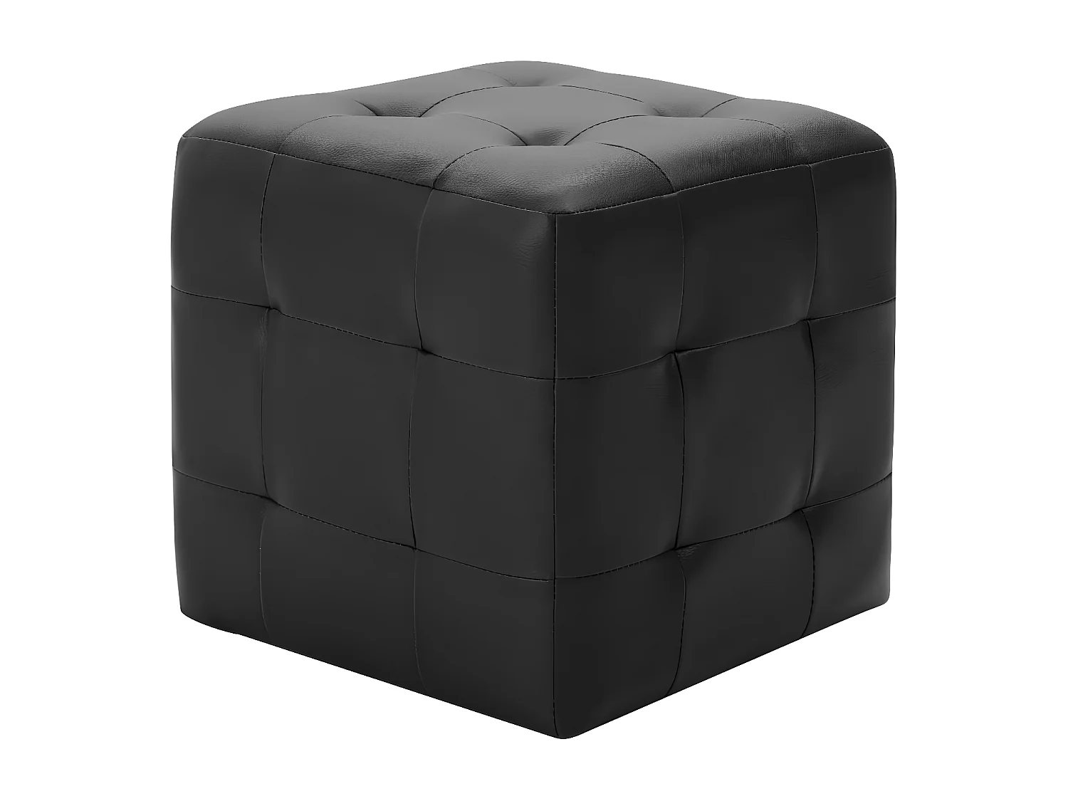 Poufs 2 pcs Noir 30 x 30 x 30 cm Similicuir