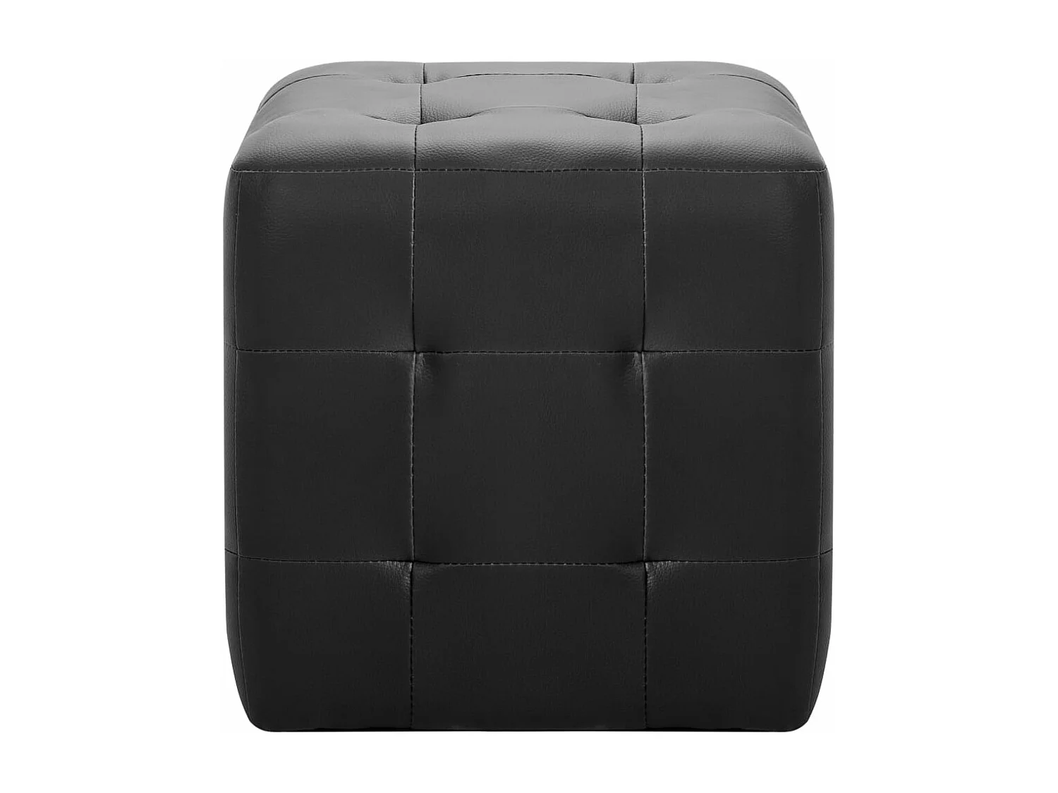 Poufs 2 pcs Noir 30 x 30 x 30 cm Similicuir