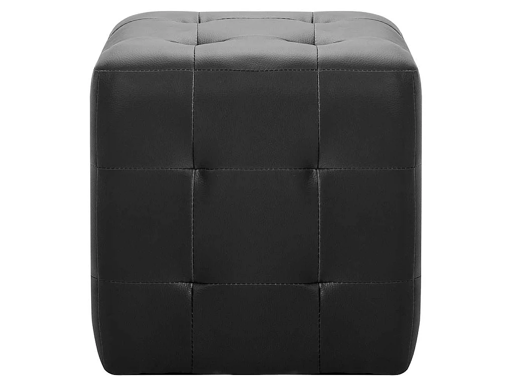 Poufs 2 pcs Noir 30 x 30 x 30 cm Similicuir