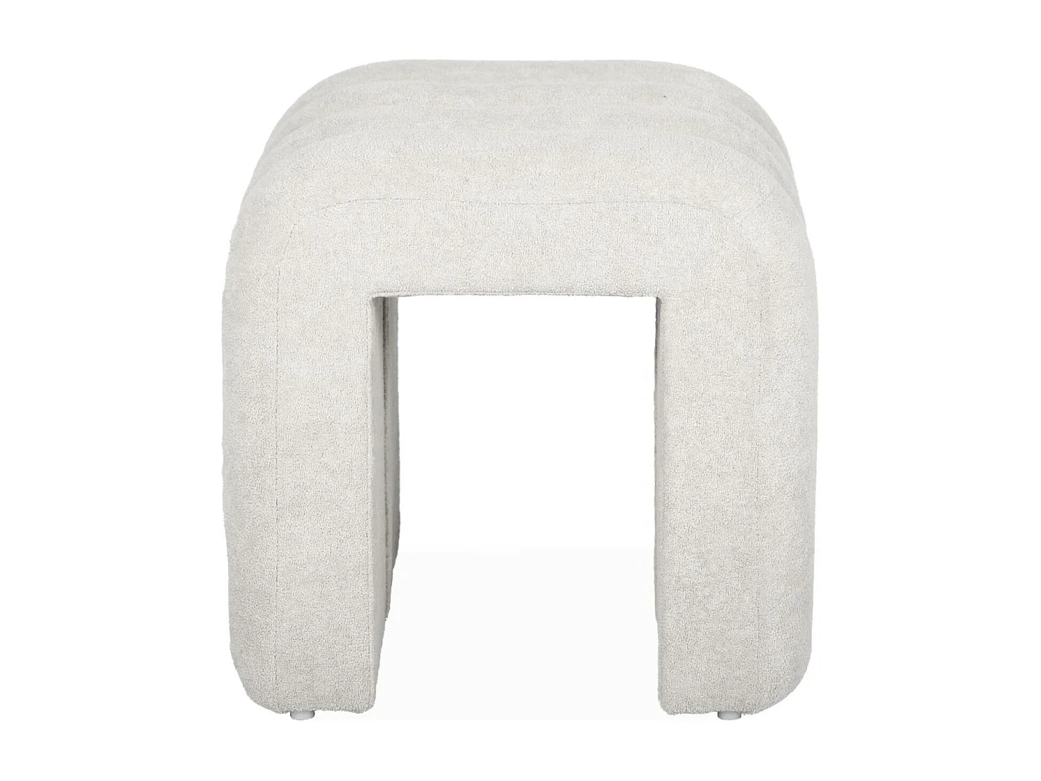 Set di 2 pouf contemporanei, tessuto, bianco