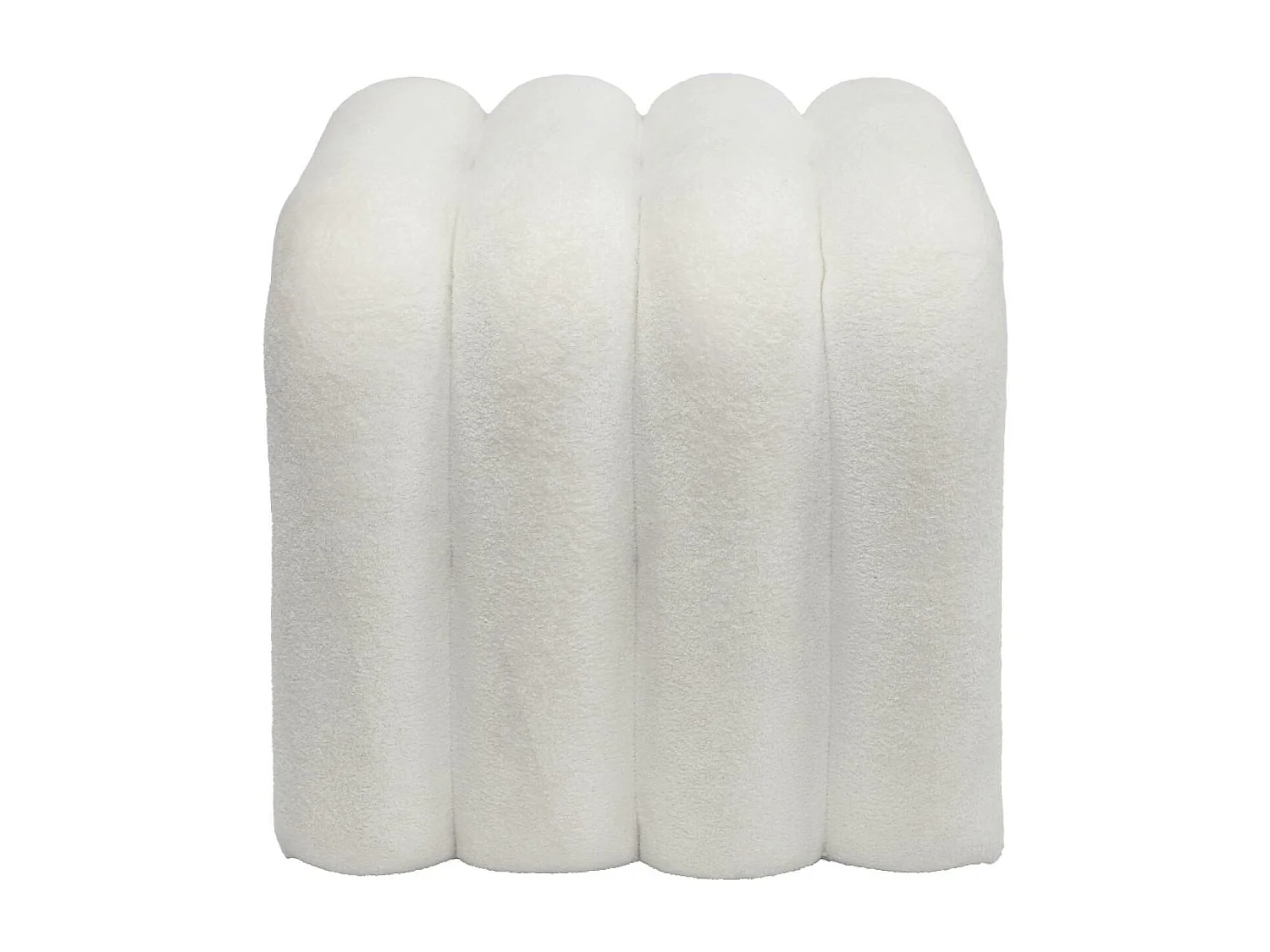 Set di 2 pouf contemporanei, tessuto, bianco
