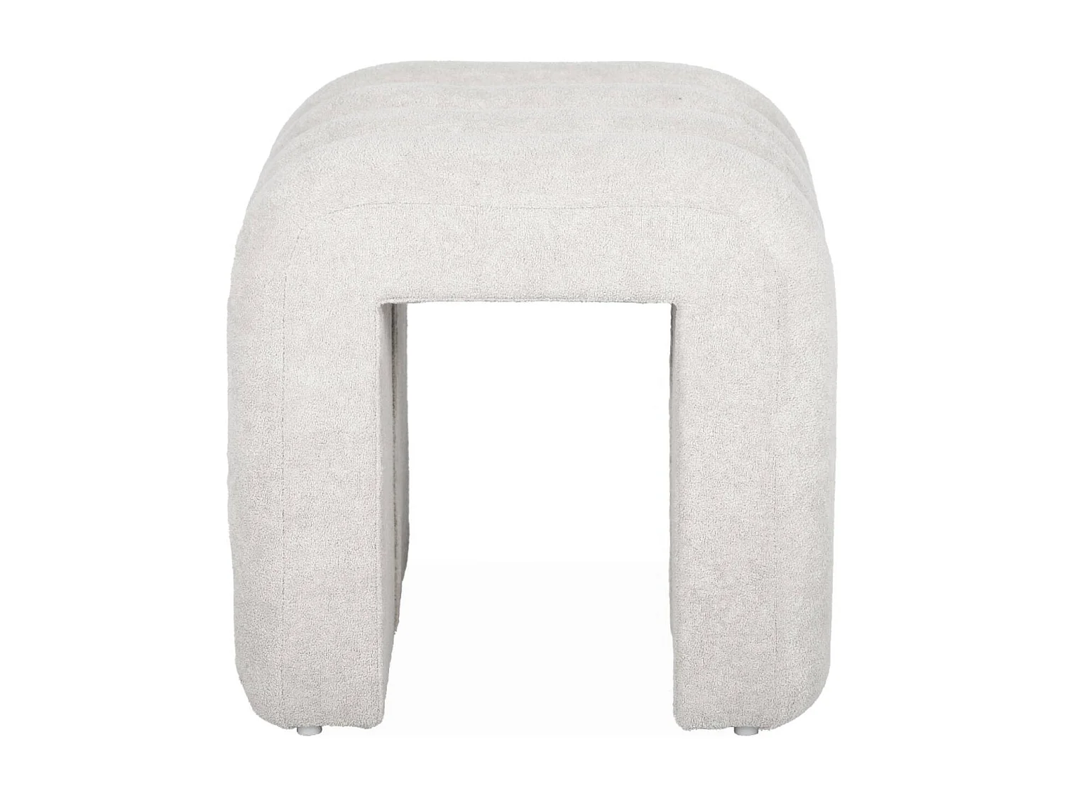 Set di 2 pouf contemporanei, tessuto, bianco