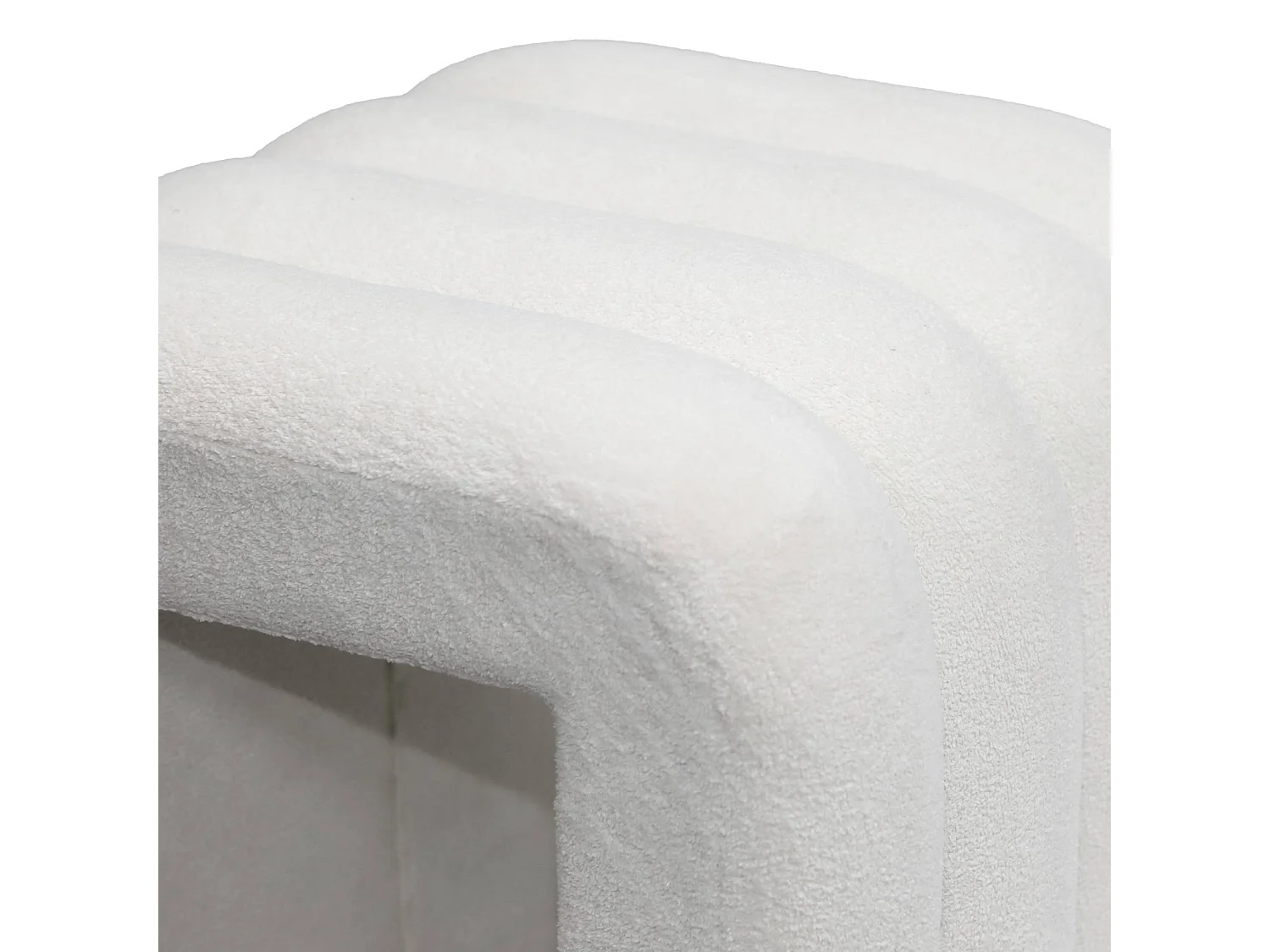 Set di 2 pouf contemporanei, tessuto, bianco
