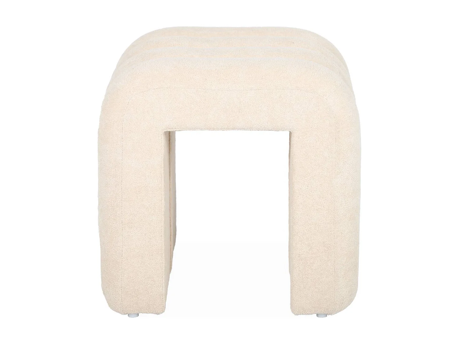 Set di 2 pouf contemporanei, tessuto, beige