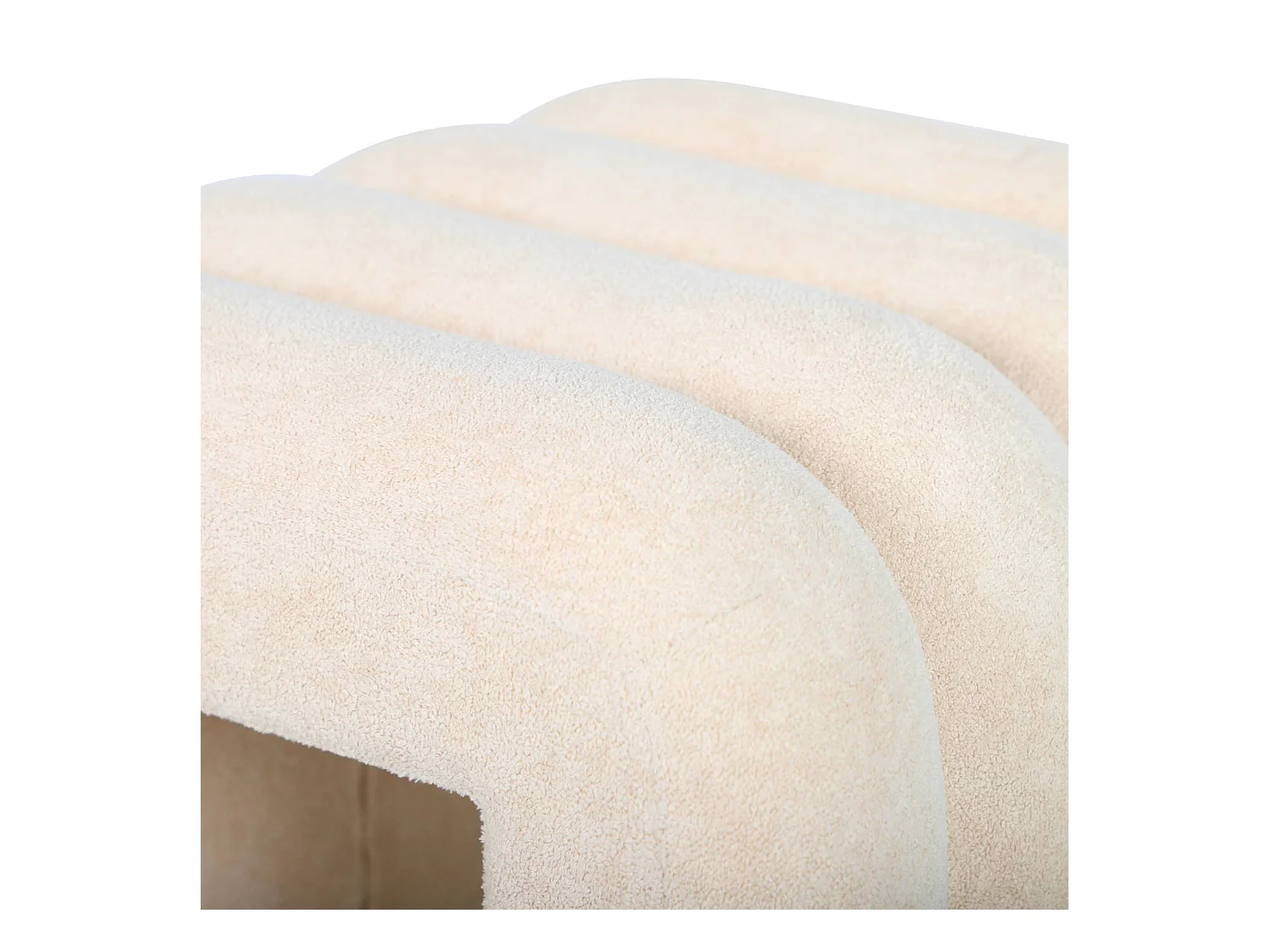 Puff contemporáneo de tela, set de 2 beige