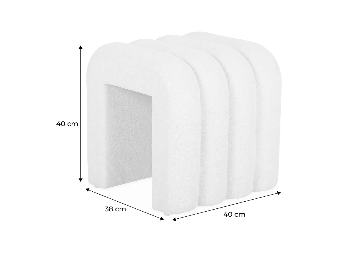 Puff contemporáneo de tela, set de 2 beige