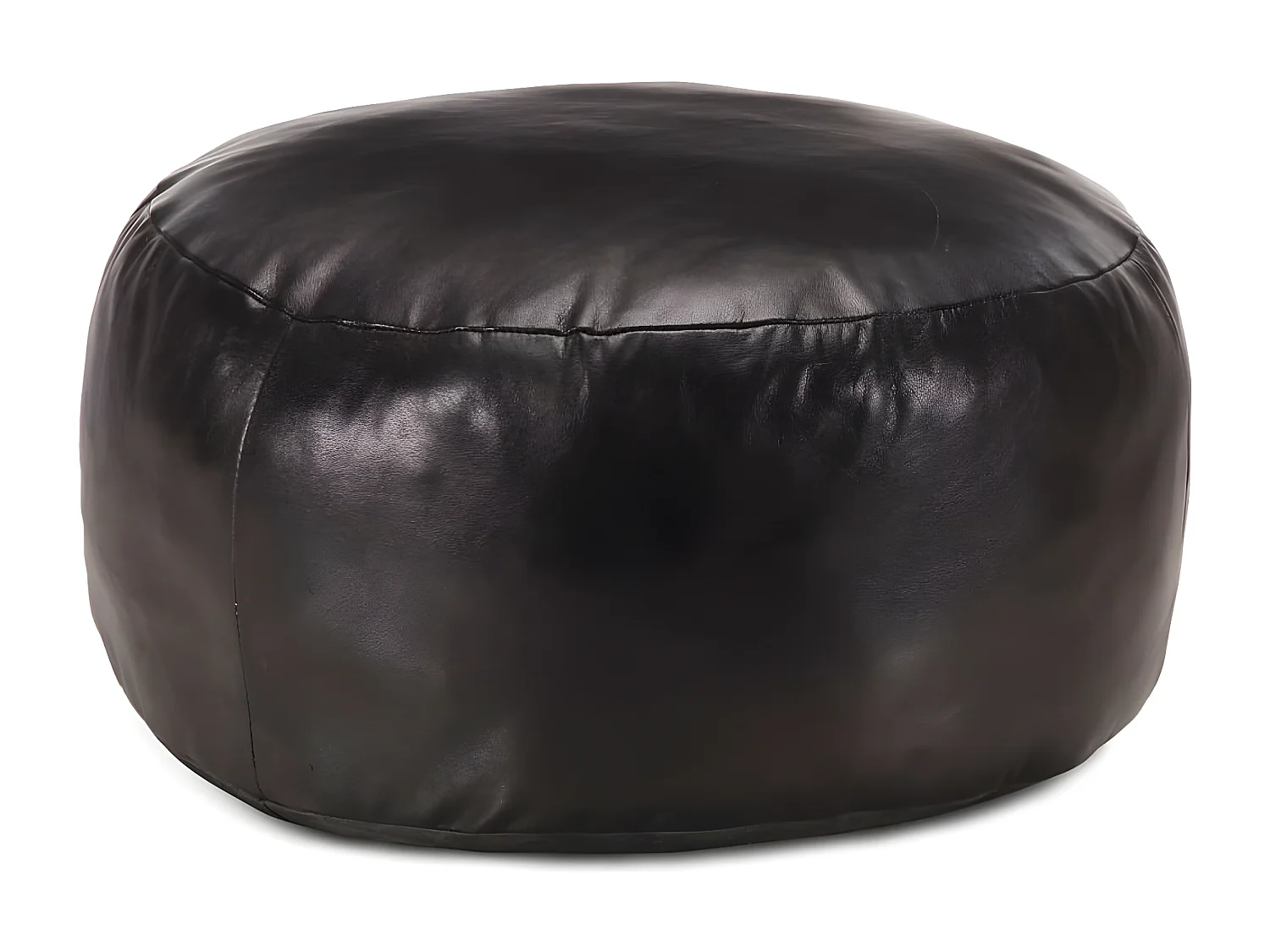Pouf 60 x 30 cm Noir Cuir véritable de chèvre